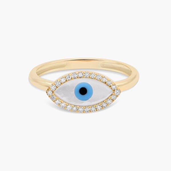 Diamond Frame Evil Eye Ring