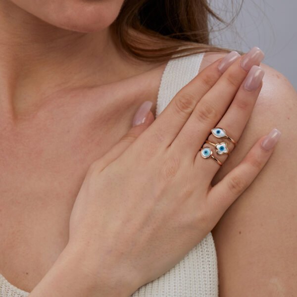 Clover Evil Eye Ring