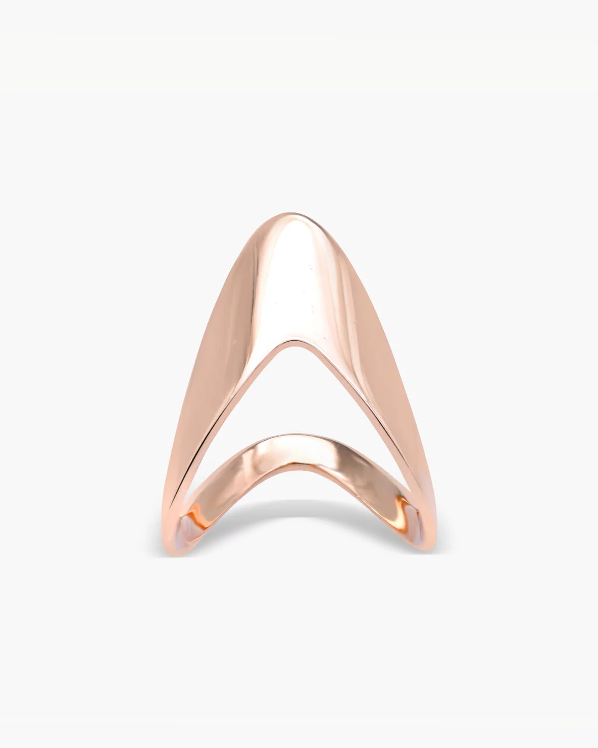 Gold Boomerang Vanki Ring on white background
