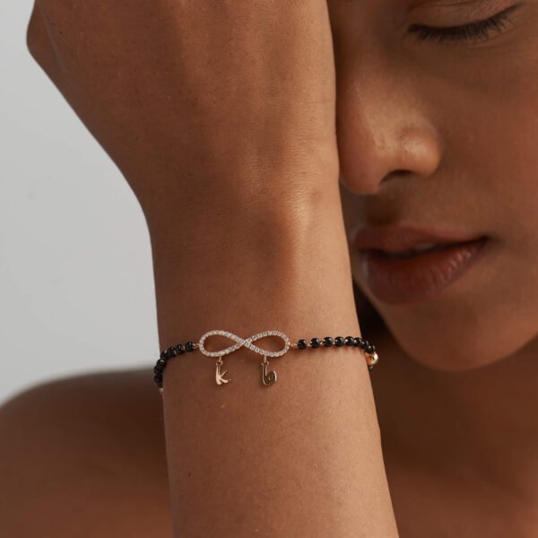 Personalised Diamond  infinity Mangalsutra Bracelet | Foroworld |