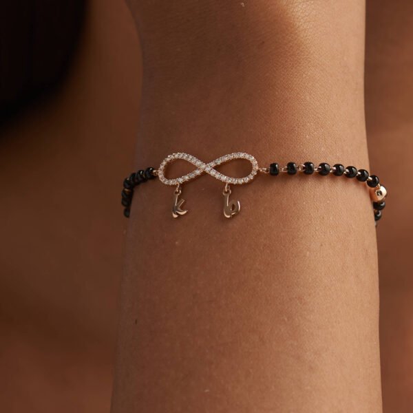 Personalised Diamond  infinity Mangalsutra Bracelet | Foroworld |