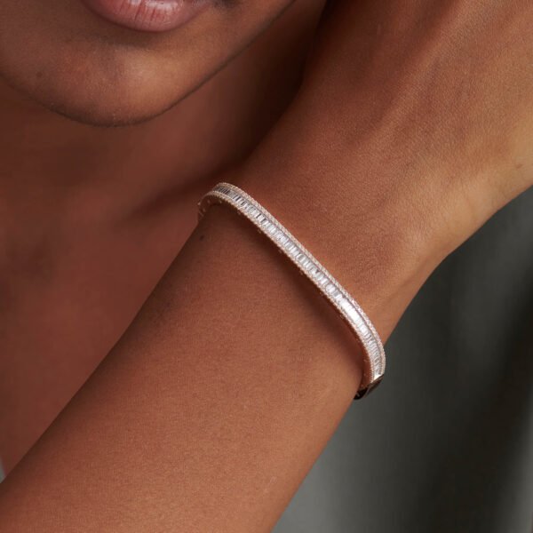 Baguette & Round Diamond Cushion Bangle | Foroworld |