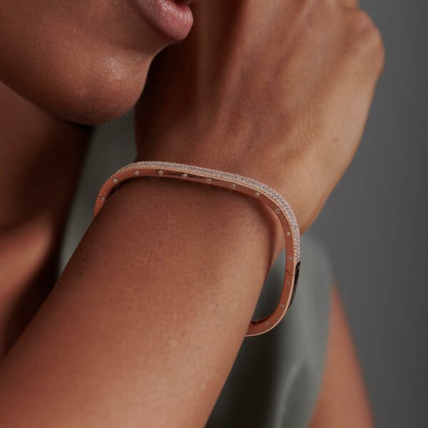 Baguette & Round Diamond Cushion Bangle | Foroworld |